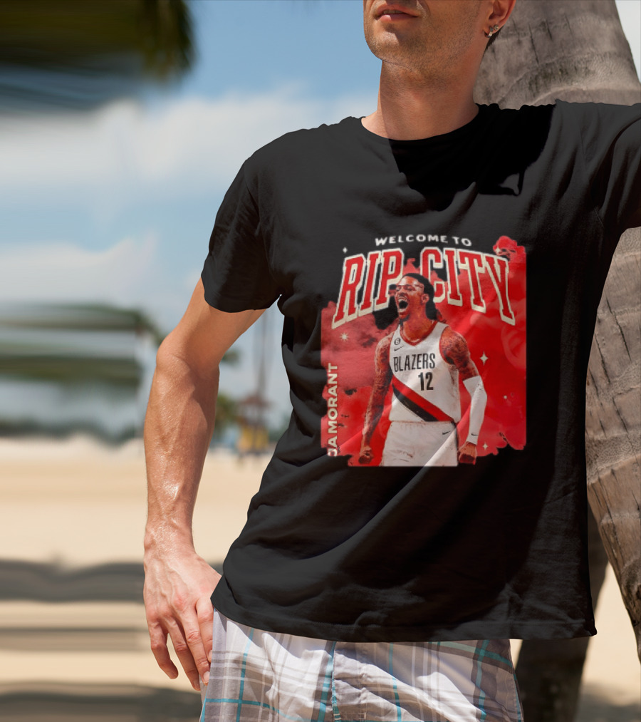 Ja Morant Welcome To Rip City Portland Trail Blazers Blazing Energy T-Shirt