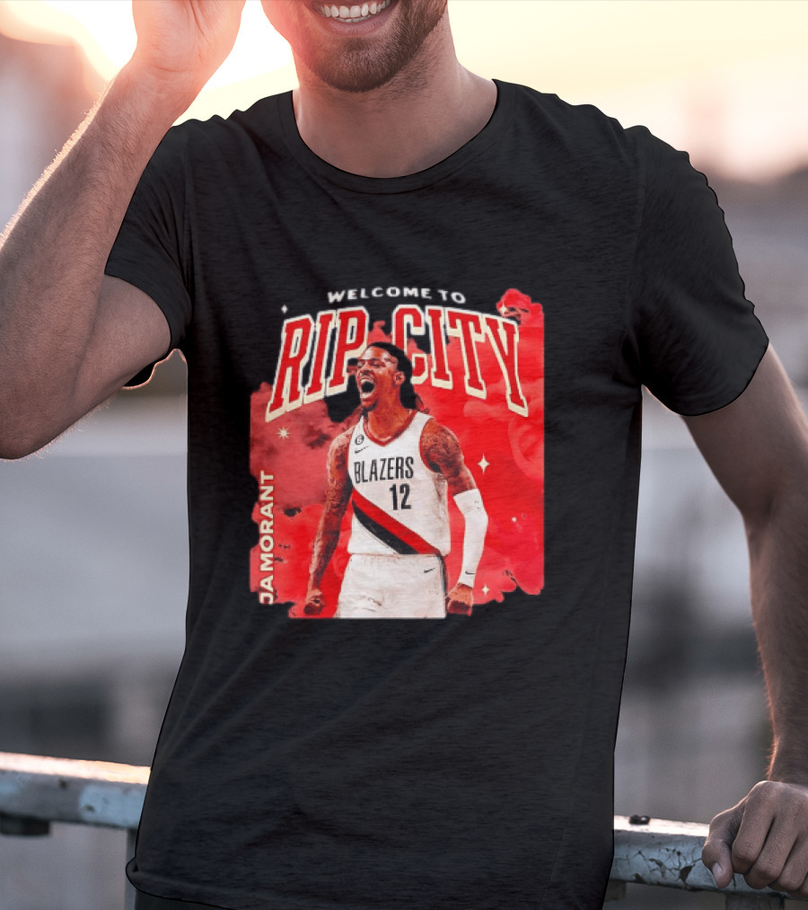 Ja Morant Welcome To Rip City Portland Trail Blazers Blazing Energy T-Shirt