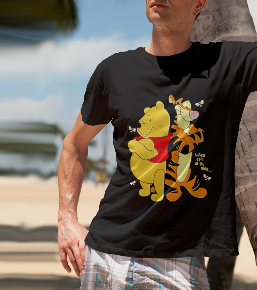 Lifes Better With Homies Winnie The Pooh And Tigger Bees T-Shirt