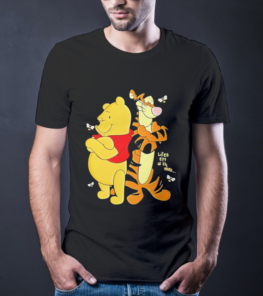 Lifes Better With Homies Winnie The Pooh And Tigger Bees T-Shirt