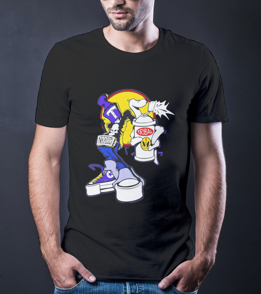 Tribal Zodak Graffiti Urban Streetwear Style Retro Hip Hop T-Shirt