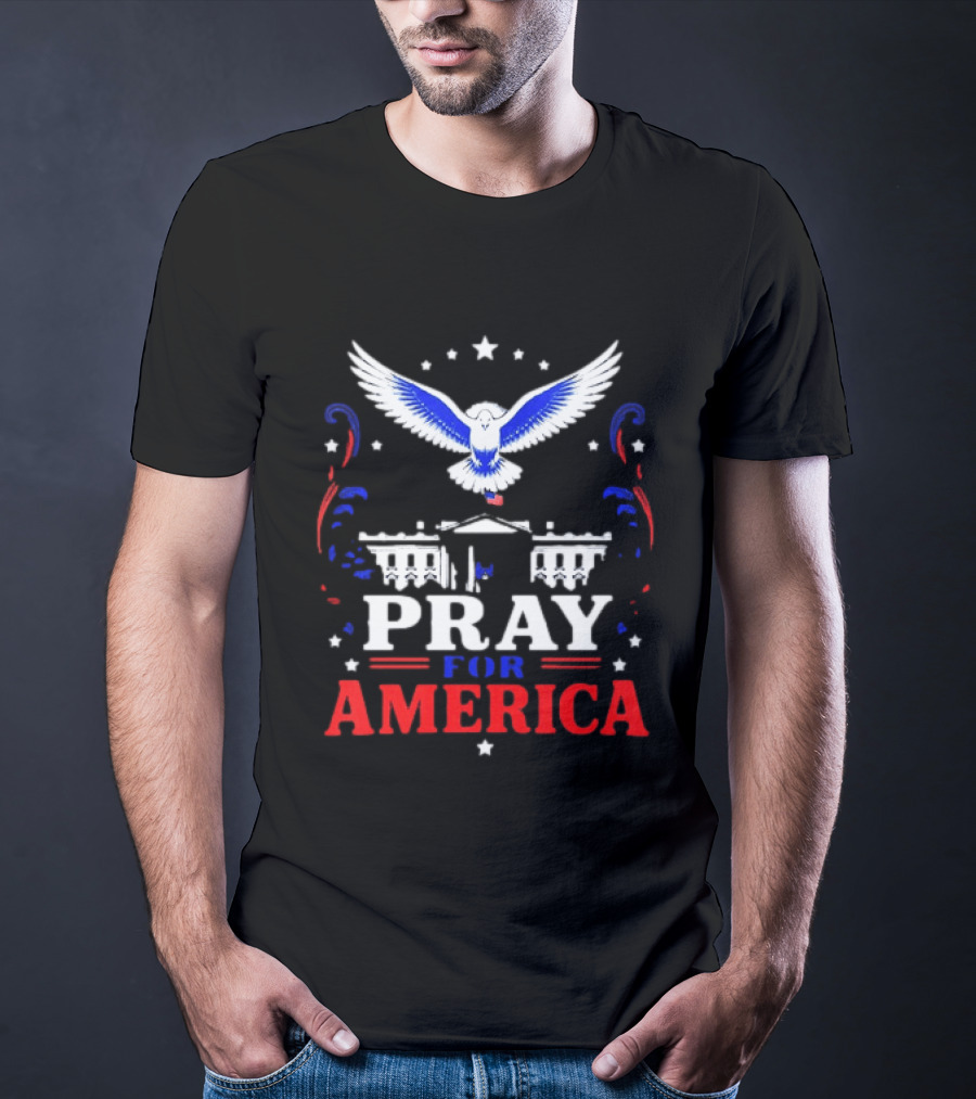 Pray For America White House Dove Patriotic T-Shirt