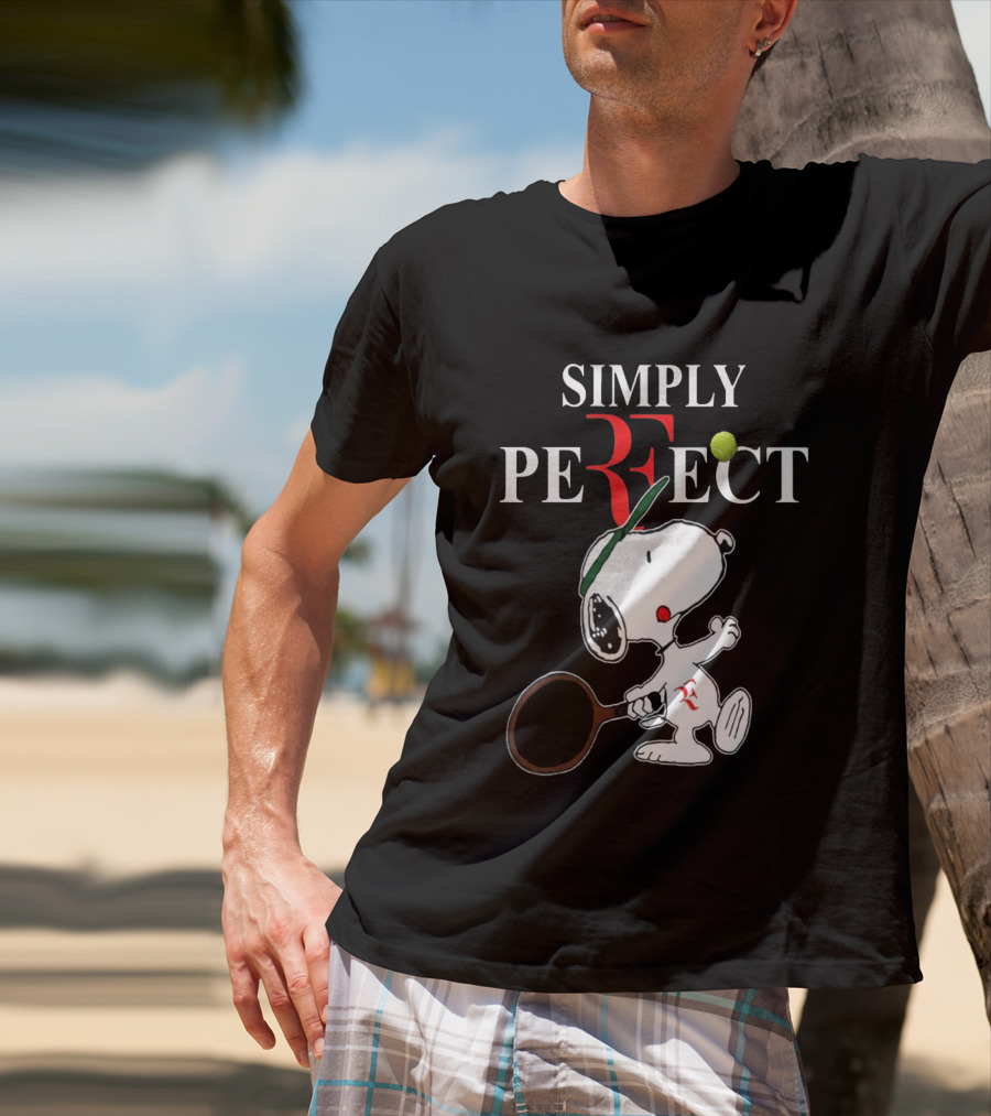 Snoopy Roger Federer Simply Perfect Tennis Player Peanuts T-Shirt