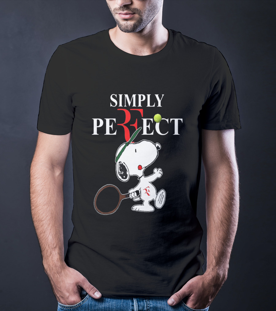 Snoopy Roger Federer Simply Perfect Tennis Player Peanuts T-Shirt