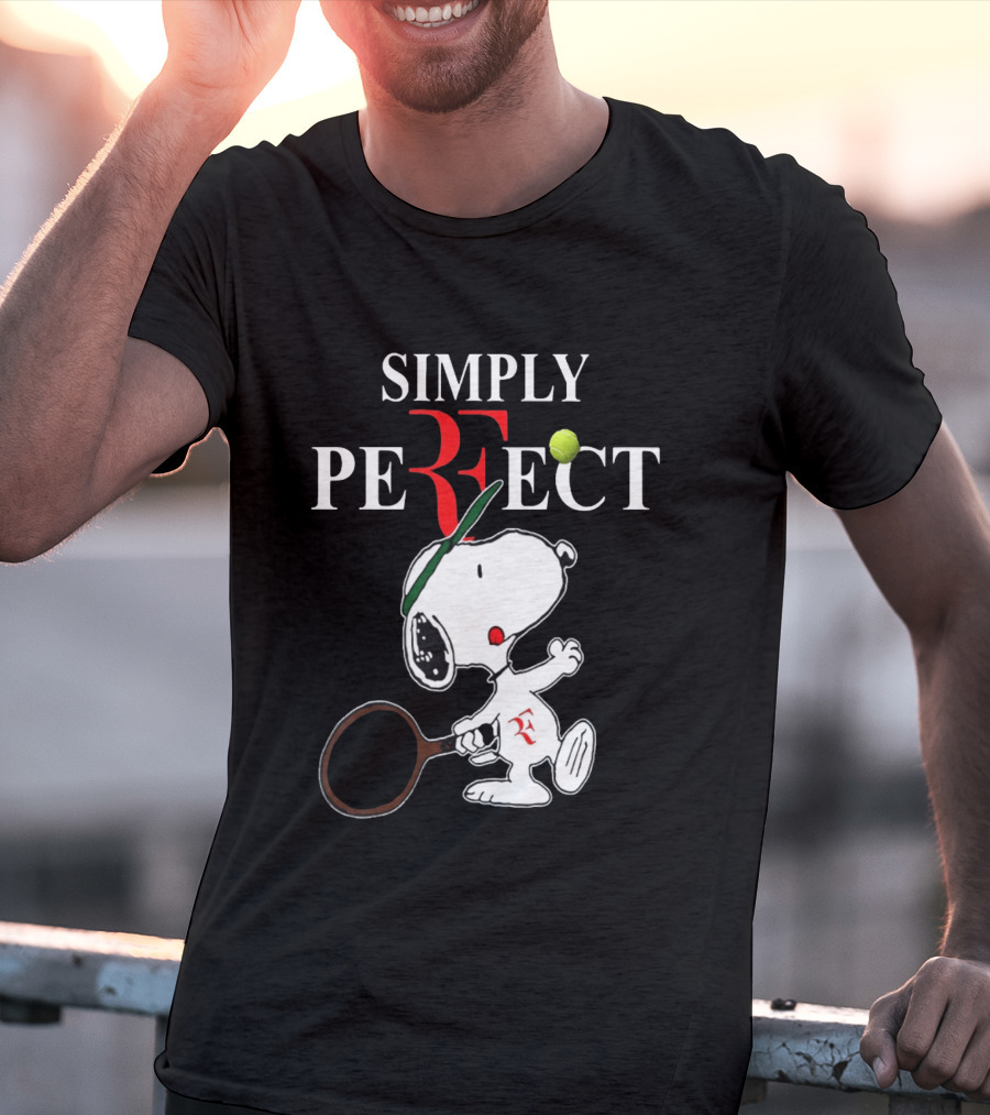 Snoopy Roger Federer Simply Perfect Tennis Player Peanuts T-Shirt