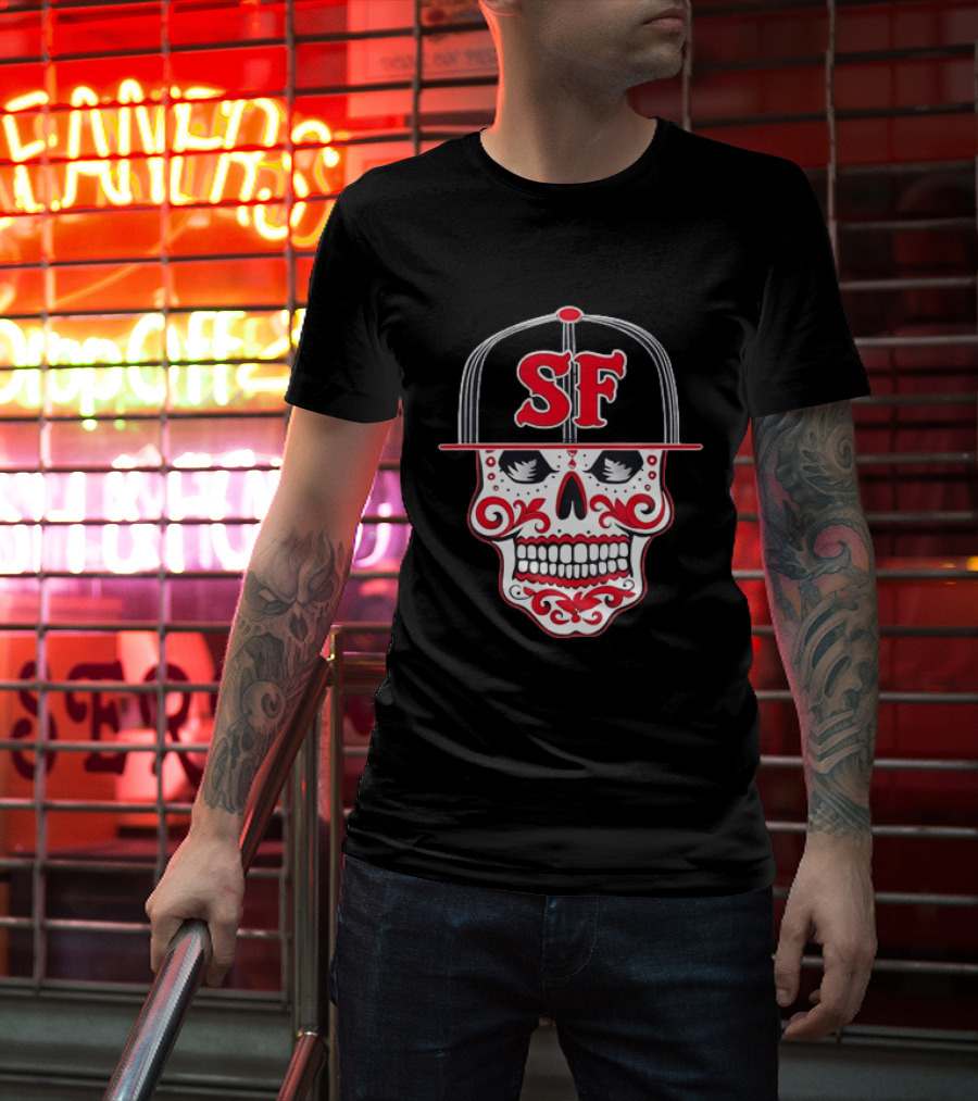 Sf Sugar Skull San Francisco Hat Baseball T-Shirt