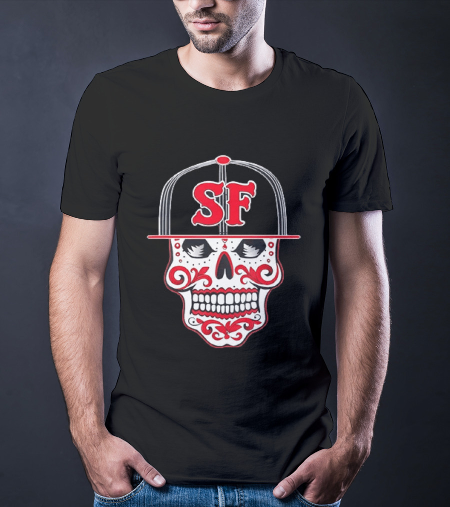 Sf Sugar Skull San Francisco Hat Baseball T-Shirt