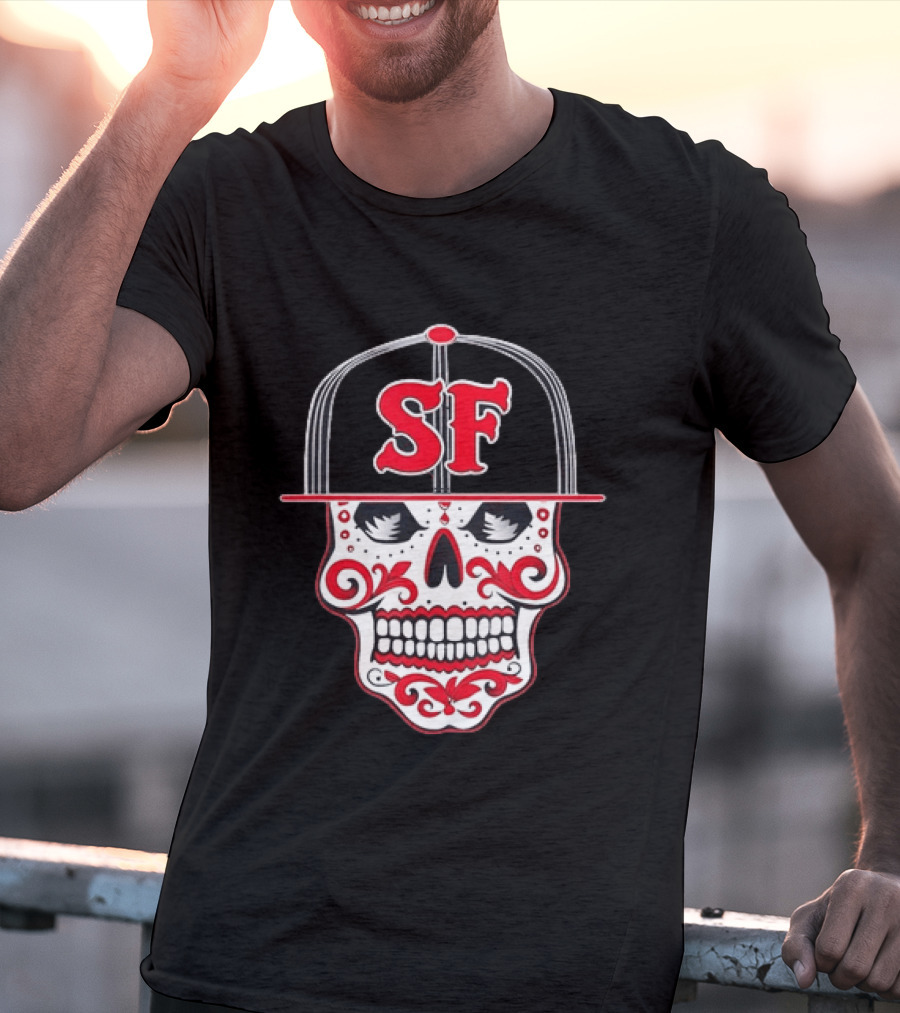 Sf Sugar Skull San Francisco Hat Baseball T-Shirt