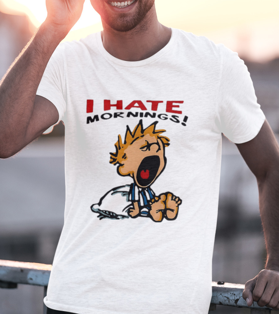 Calvin I Hate Mornings Comic T-Shirt