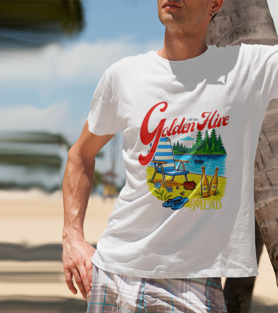 Golden Hive Mead Est 2023 Lakefront Bliss Vintage Escape T-Shirt
