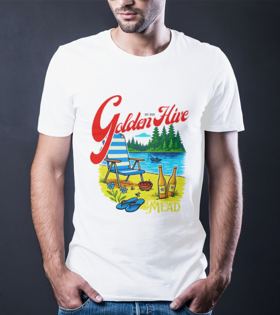 Golden Hive Mead Est 2023 Lakefront Bliss Vintage Escape T-Shirt