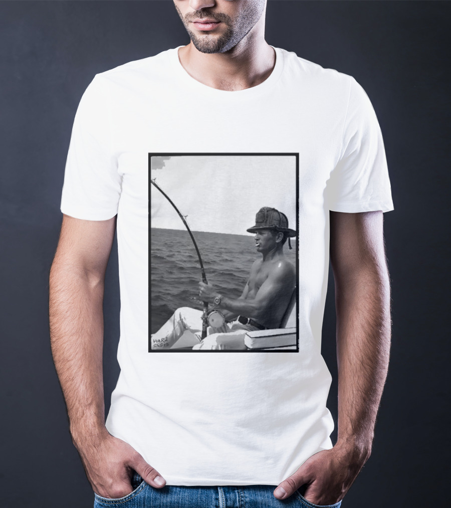 Paul Newman Fishing Wrk Hrd Ply Hrd HARRISON1973 T-Shirt