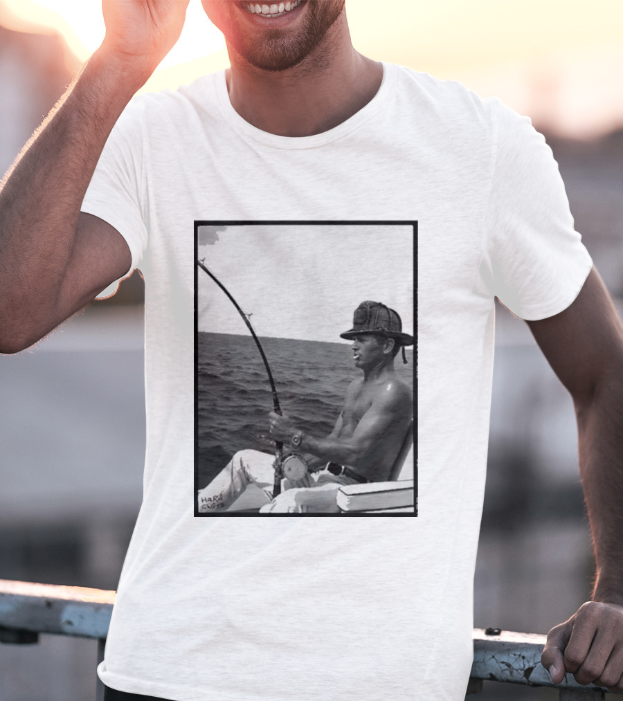 Paul Newman Fishing Wrk Hrd Ply Hrd HARRISON1973 T-Shirt