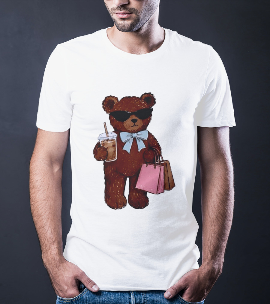 Cool Teddy Bear Shopping With Treats And Accessories T-Shirt
