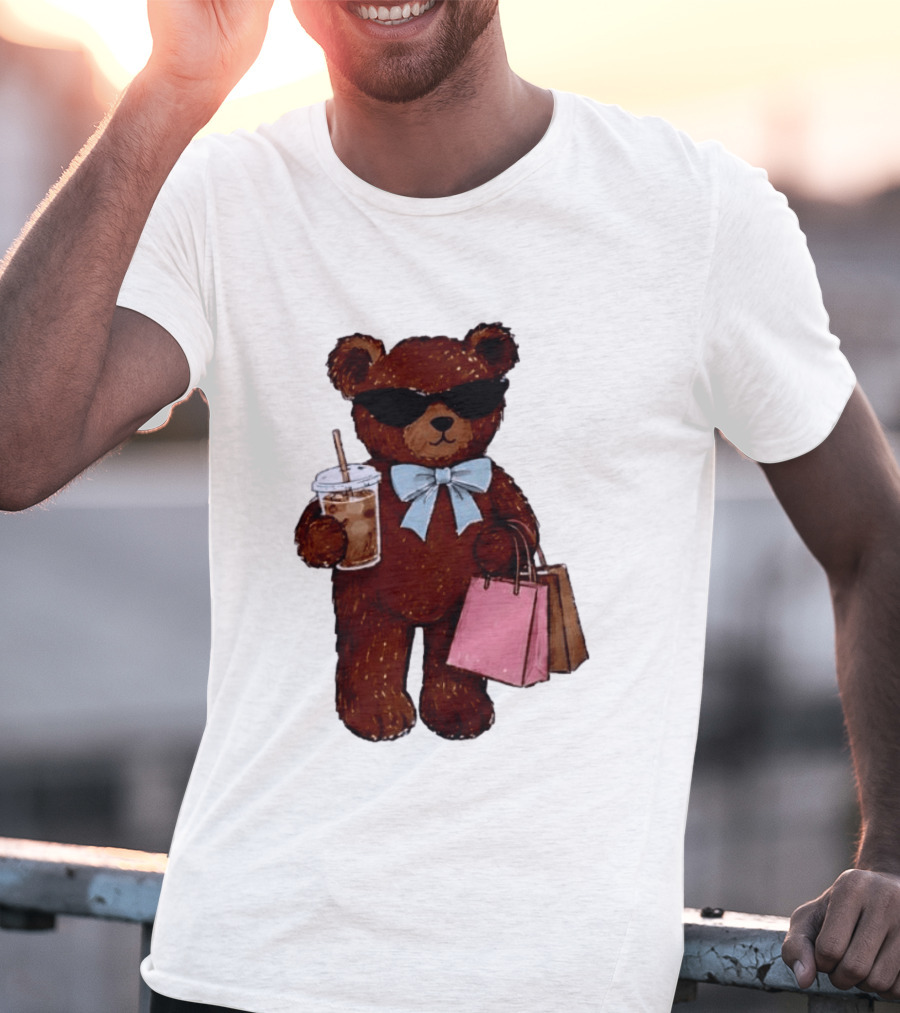 Cool Teddy Bear Shopping With Treats And Accessories T-Shirt