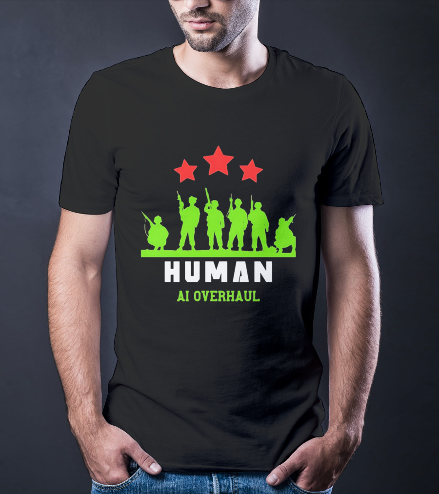 AI Overhaul Human Soldiers With Red Stars T-Shirt