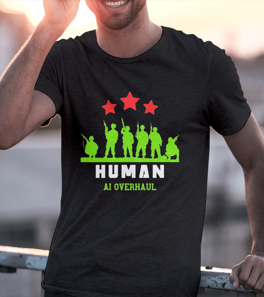AI Overhaul Human Soldiers With Red Stars T-Shirt