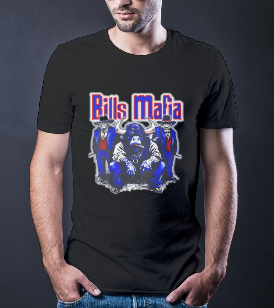 Bills Mafia Buffalo Bull Gangster Trio T-Shirt