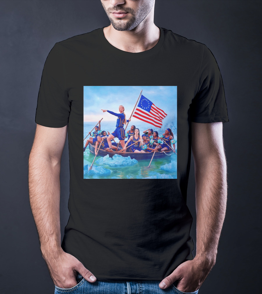 Indiana Fever Crossing The Delaware With Floaties Basketball Team T-Shirt