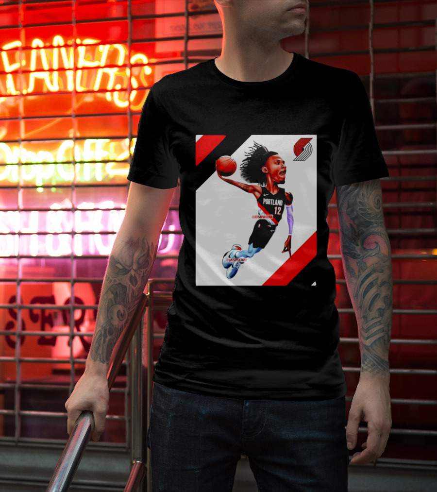 Portland Trail Blazers Ja Morant Crossover Art Dunking Basketball Player Jersey 12 T-Shirt