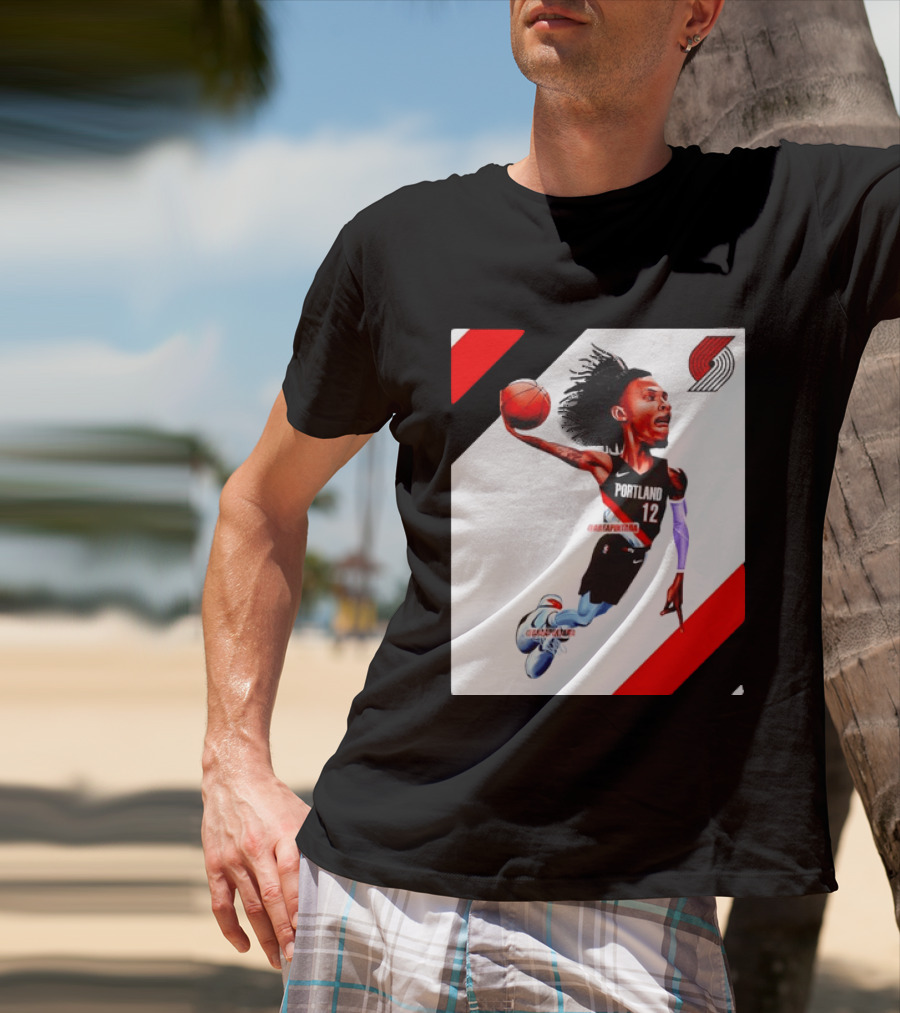 Portland Trail Blazers Ja Morant Crossover Art Dunking Basketball Player Jersey 12 T-Shirt