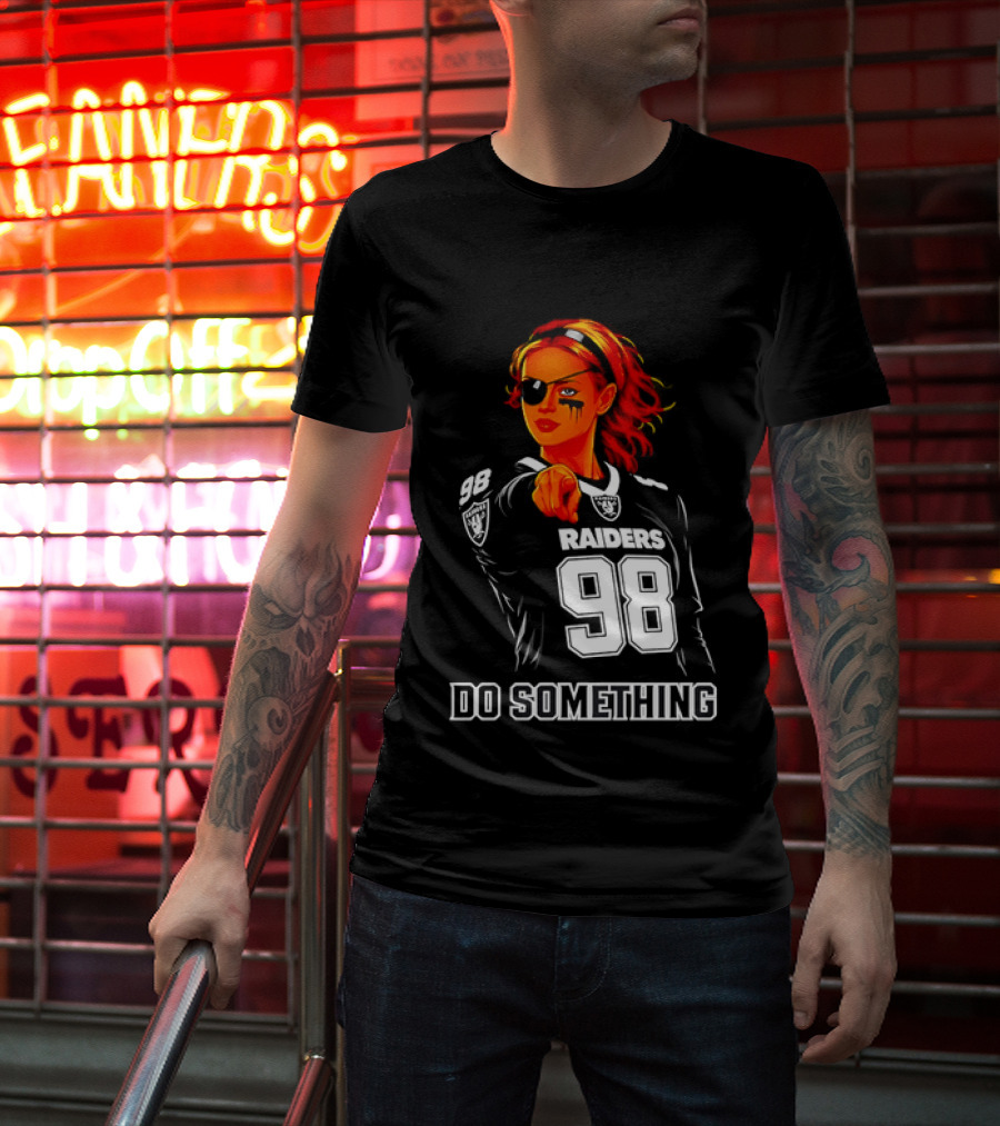 Do Something Raiders 98 Football Woman Pointing T-Shirt