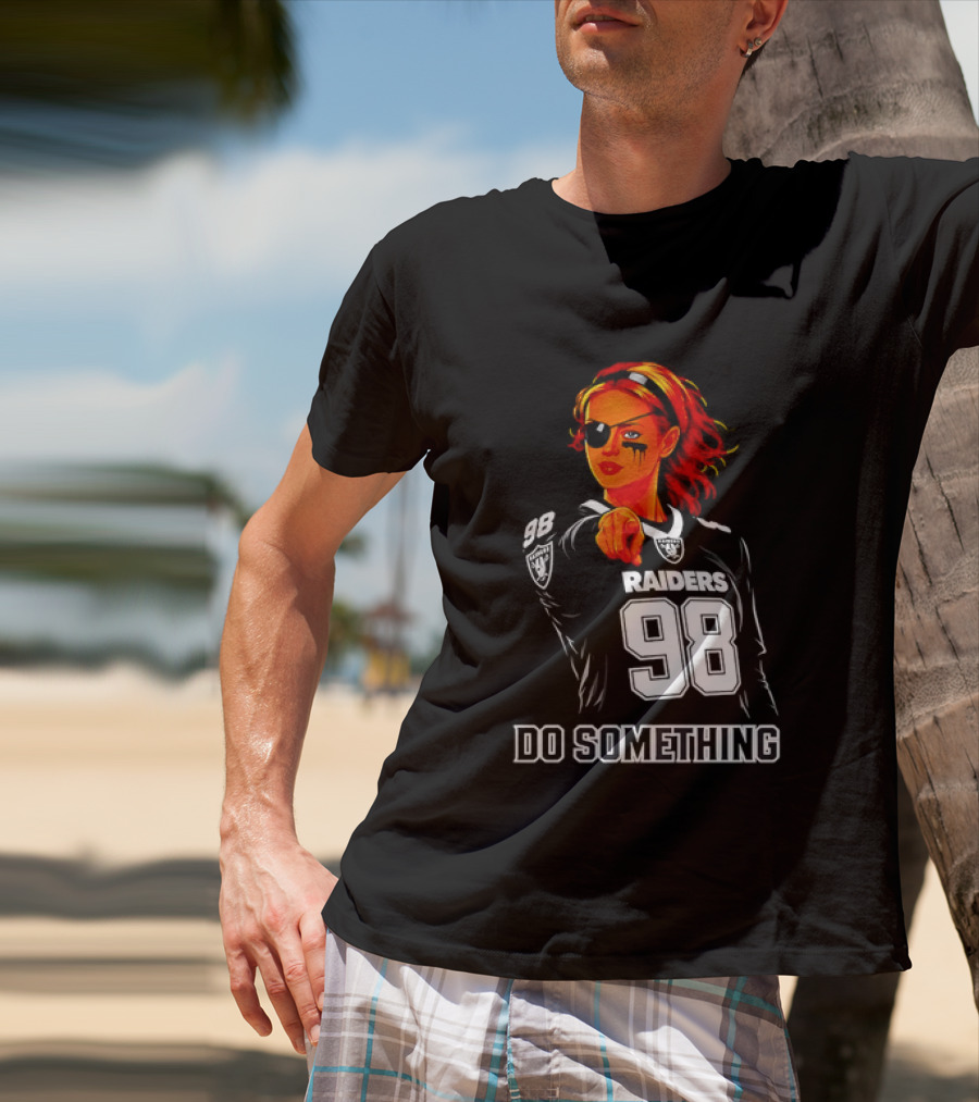 Do Something Raiders 98 Football Woman Pointing T-Shirt