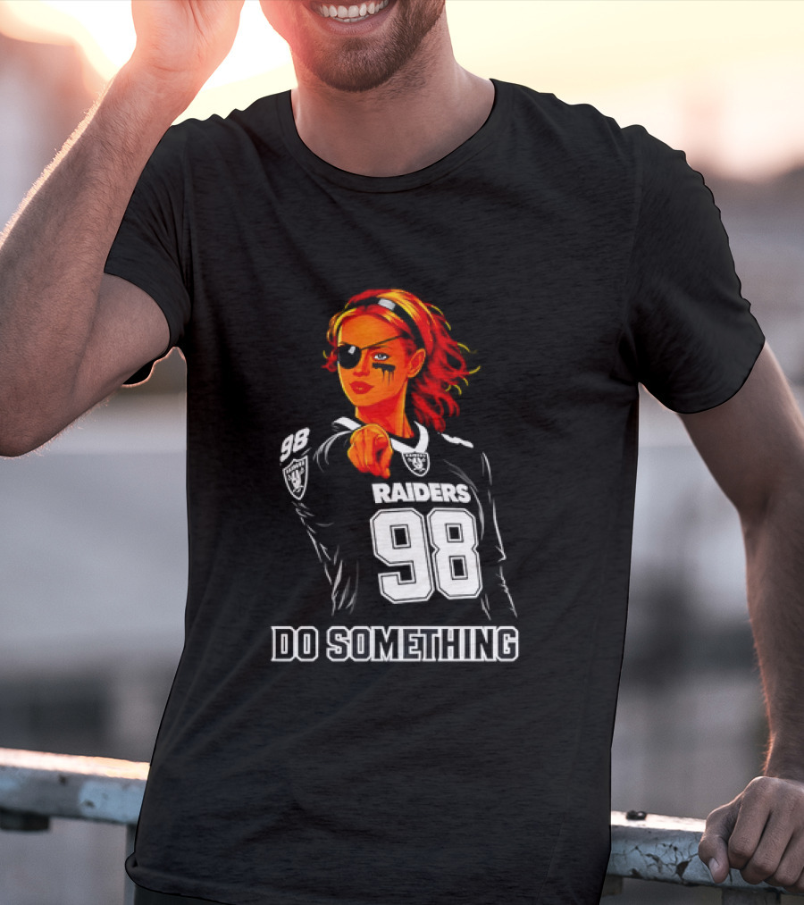 Do Something Raiders 98 Football Woman Pointing T-Shirt