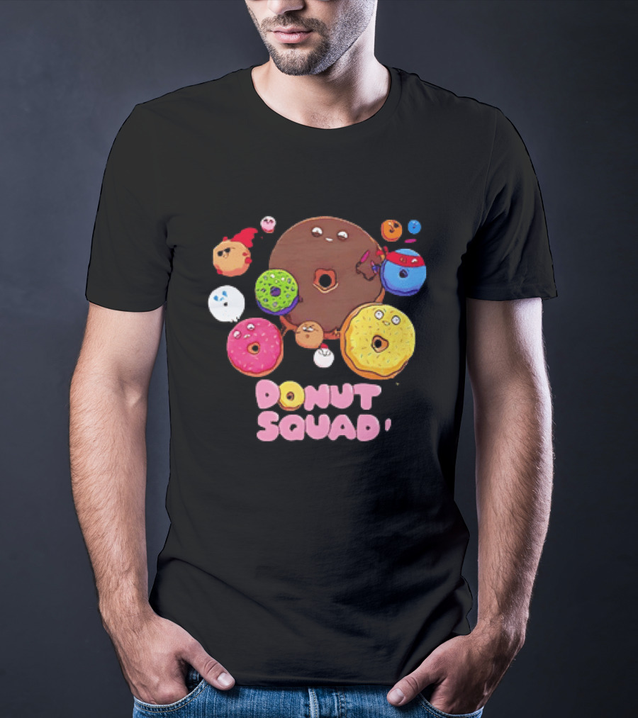 Colorful Donut Squad Cartoon Team With Playful Characters T-Shirt