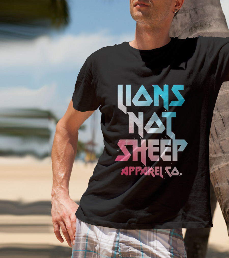 Lions Not Sheep Apparel Co. Mens Tagline Print T-Shirt