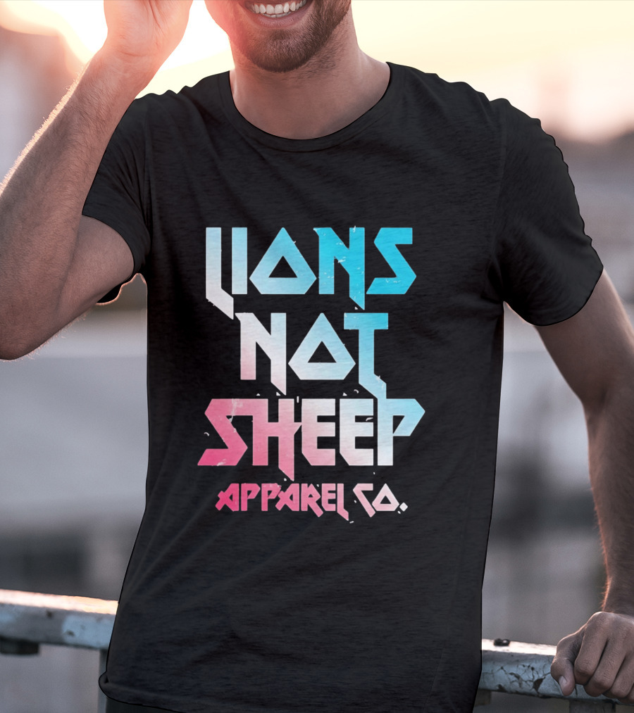 Lions Not Sheep Apparel Co. Mens Tagline Print T-Shirt
