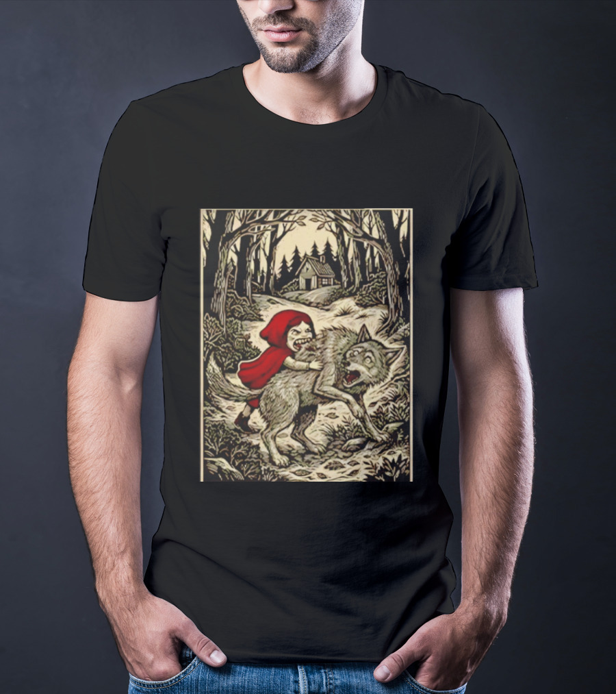 Little Red Riding Hood Humor Inverted Stories Wolf Reversal T-Shirt
