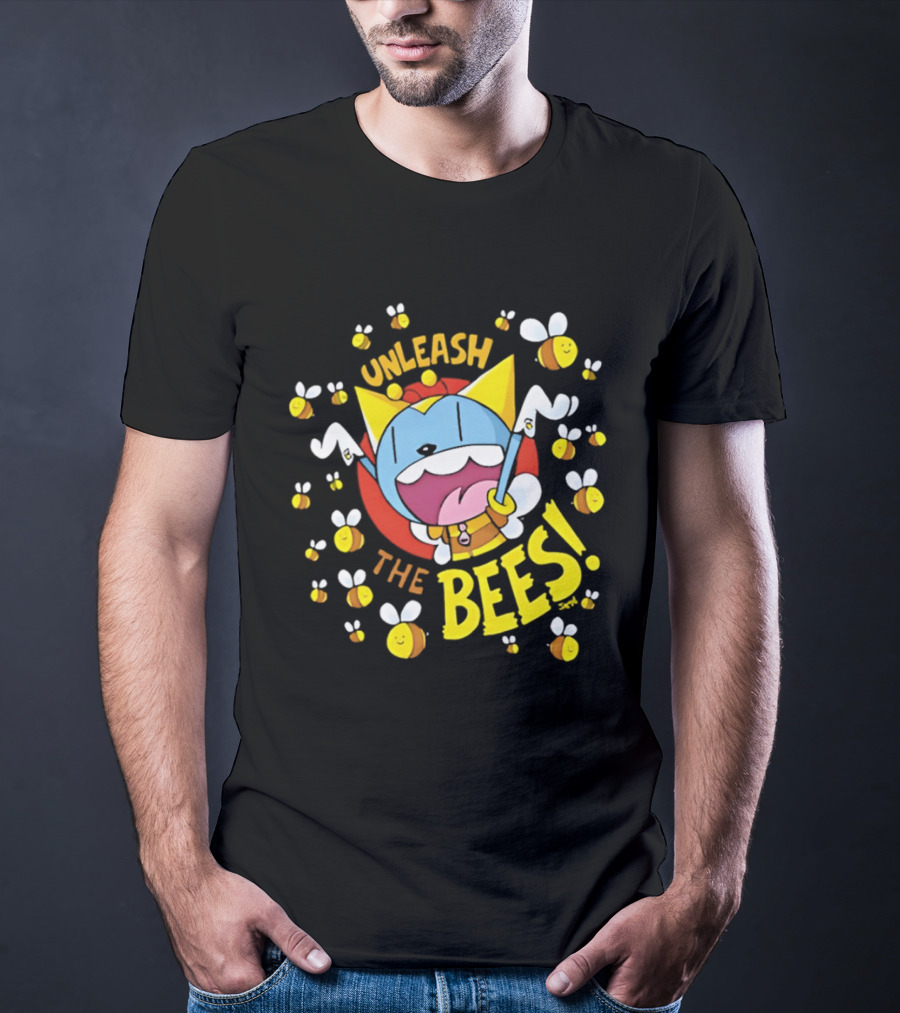 Unleash The Bees Looshkin Cartoon Character Honeycombs T-Shirt