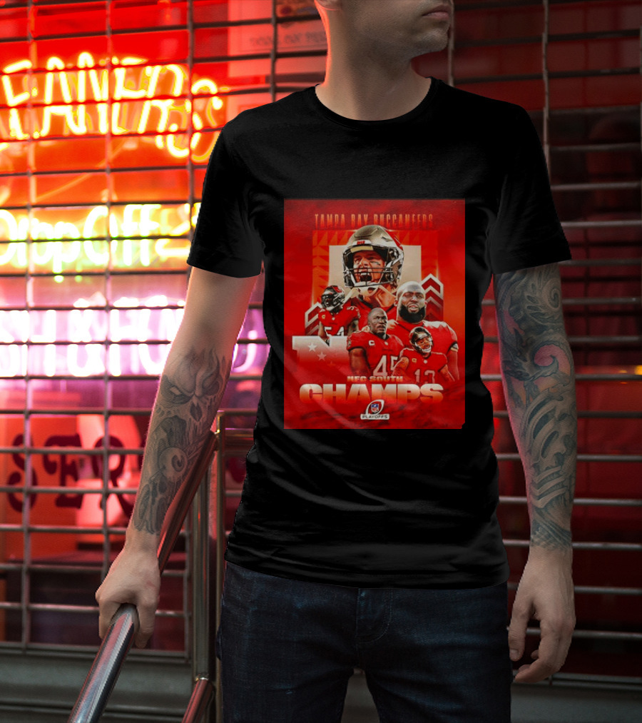 Tampa Bay Buccaneers NFL Playoffs NFC South Champs Celebration T-Shirt