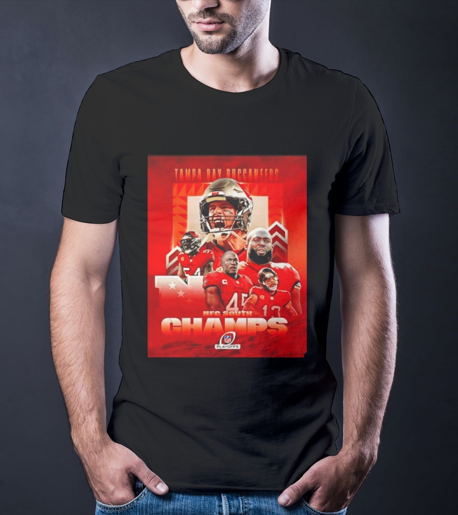 Tampa Bay Buccaneers NFL Playoffs NFC South Champs Celebration T-Shirt