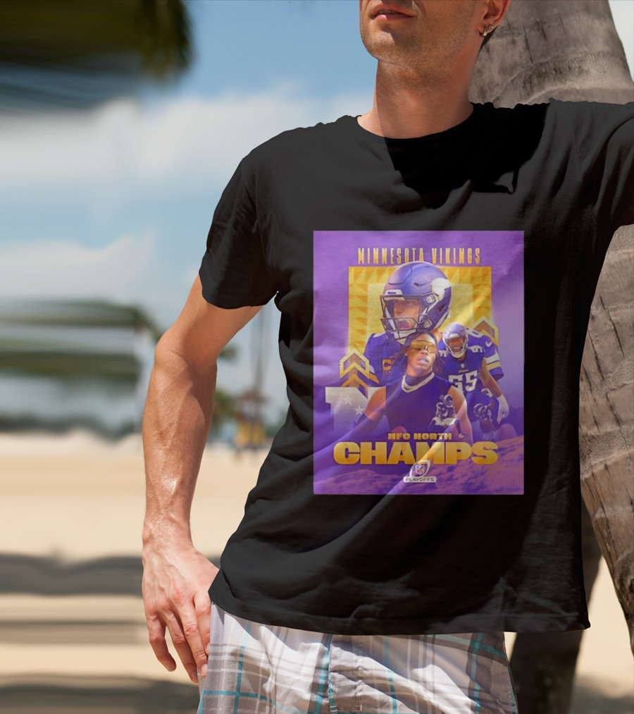 Minnesota Vikings NFC North Champs 2022 Playoffs Celebration T-Shirt