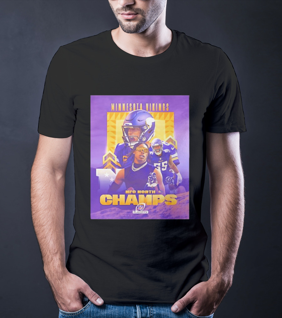 Minnesota Vikings NFC North Champs 2022 Playoffs Celebration T-Shirt