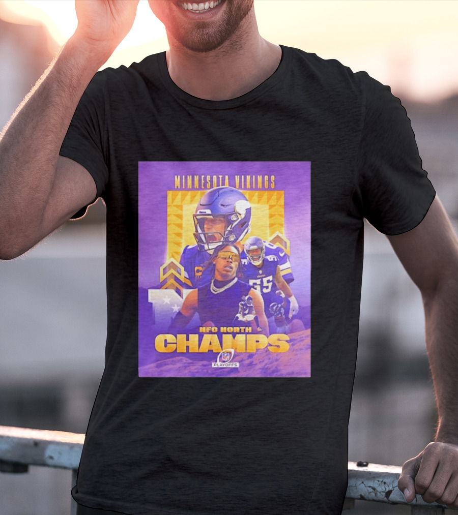 Minnesota Vikings NFC North Champs 2022 Playoffs Celebration T-Shirt