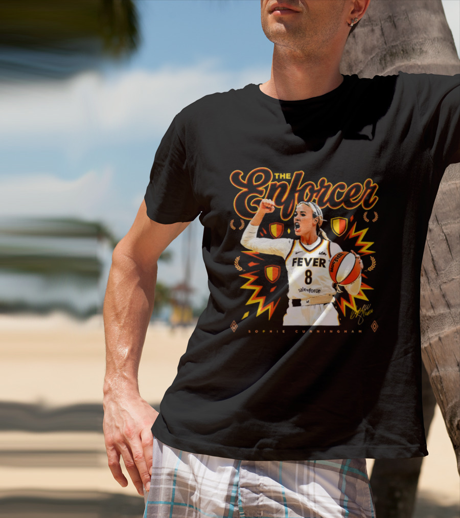 The Enforcer Sophie Cunningham Fever 8 Indiana Basketball WNBA 2026 T-Shirt