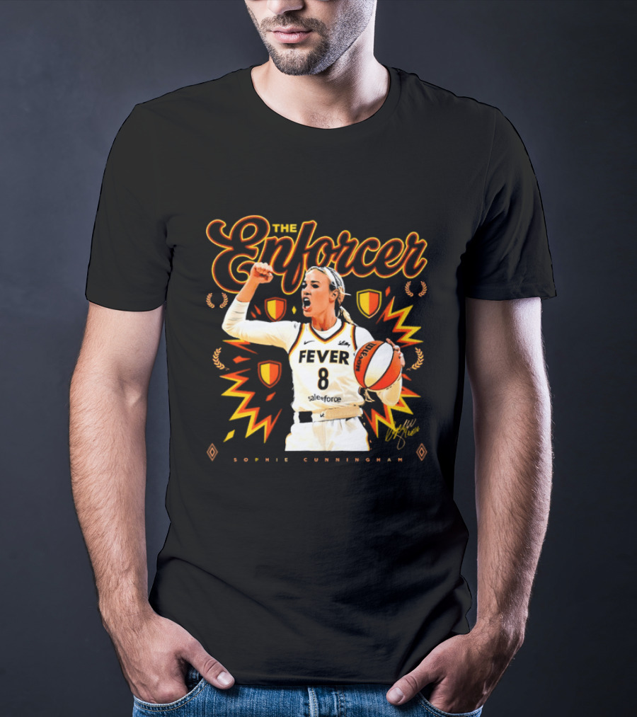 The Enforcer Sophie Cunningham Fever 8 Indiana Basketball WNBA 2026 T-Shirt
