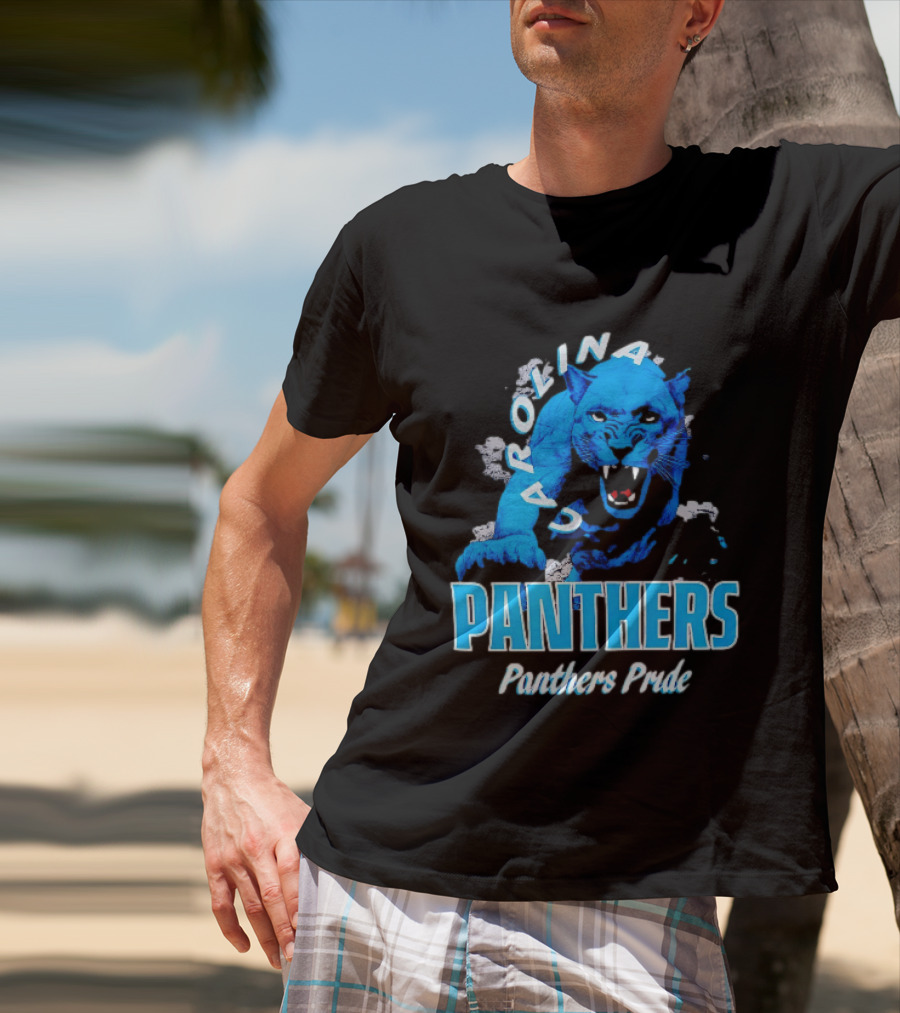 Carolina Panthers Pride Charging Forward Fierce Blue Panther T-Shirt