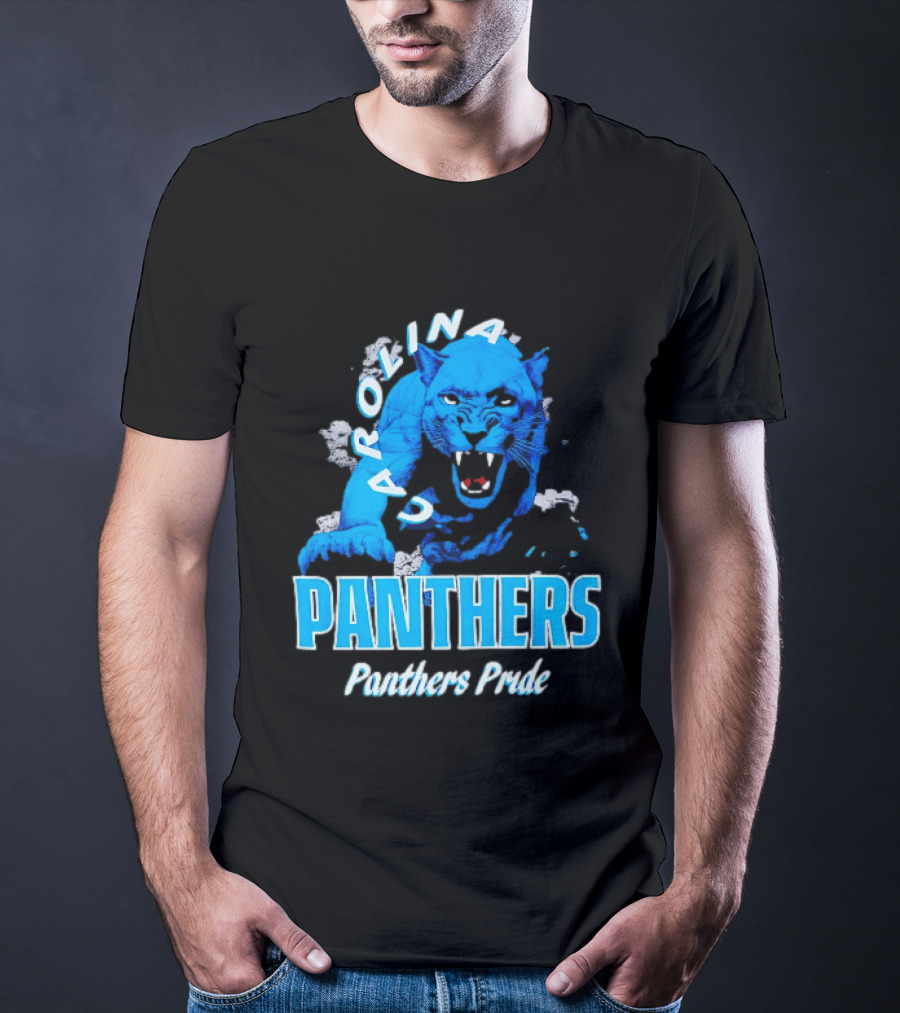 Carolina Panthers Pride Charging Forward Fierce Blue Panther T-Shirt