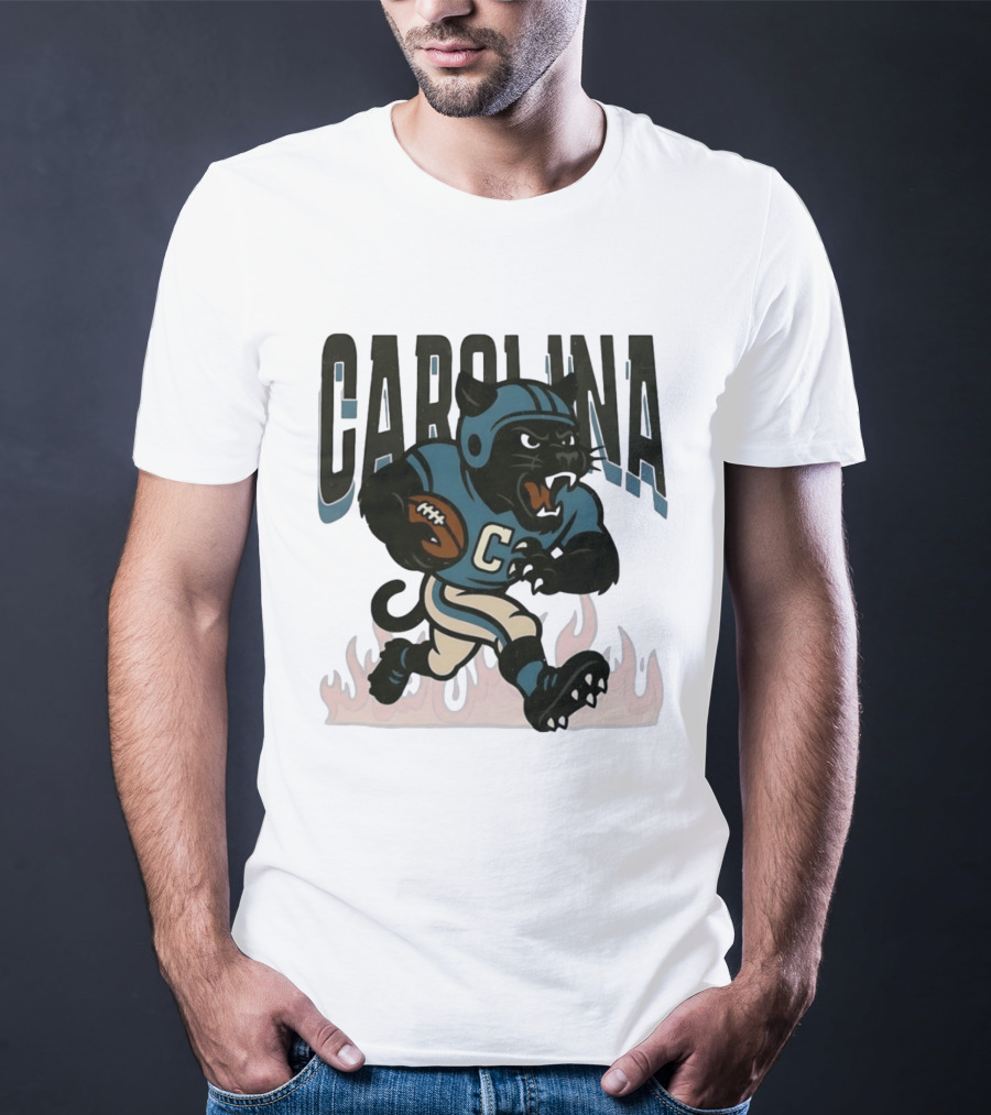 Carolina Panther Football Player Running With Ball T-Shirt