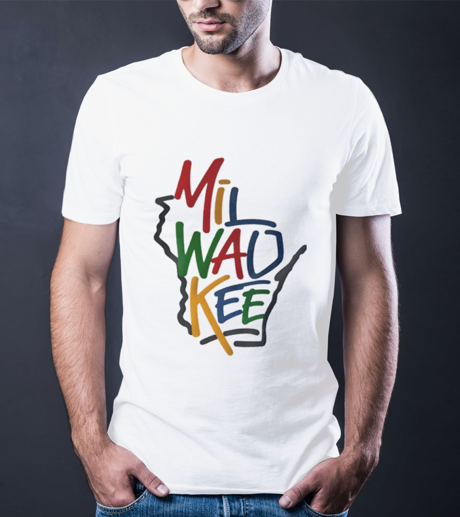 Milwaukee Wisconsin State Colorful T-Shirt