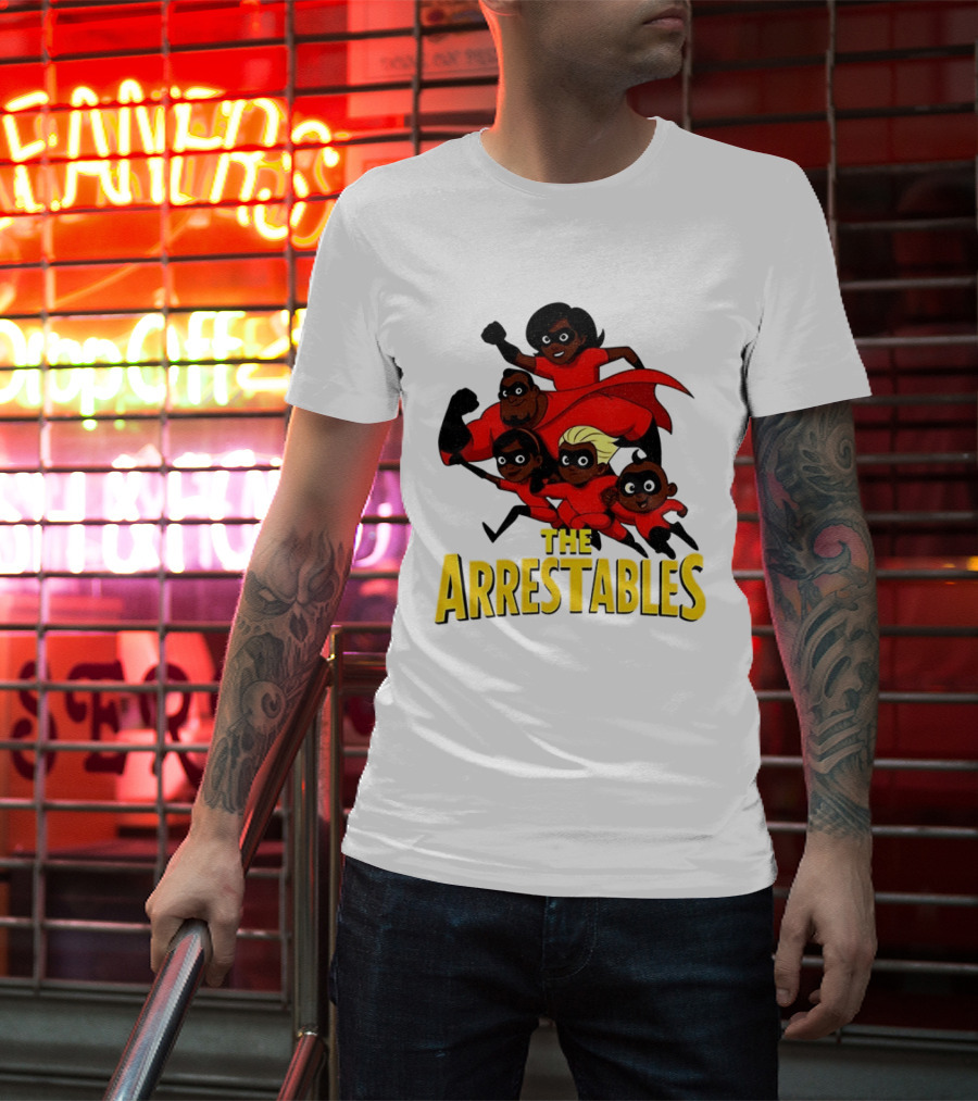 The Arrestables Superhero Family In Red Suits T-Shirt