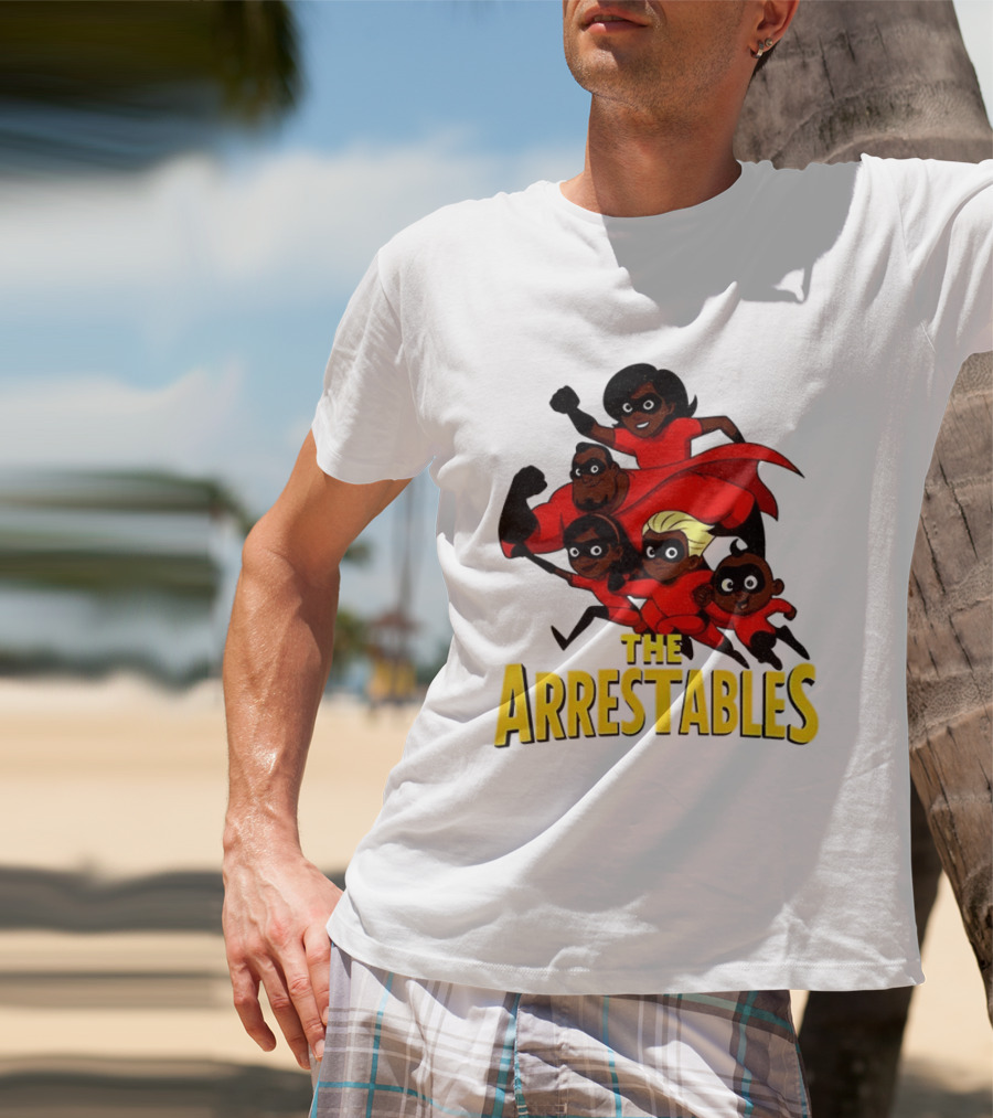 The Arrestables Superhero Family In Red Suits T-Shirt
