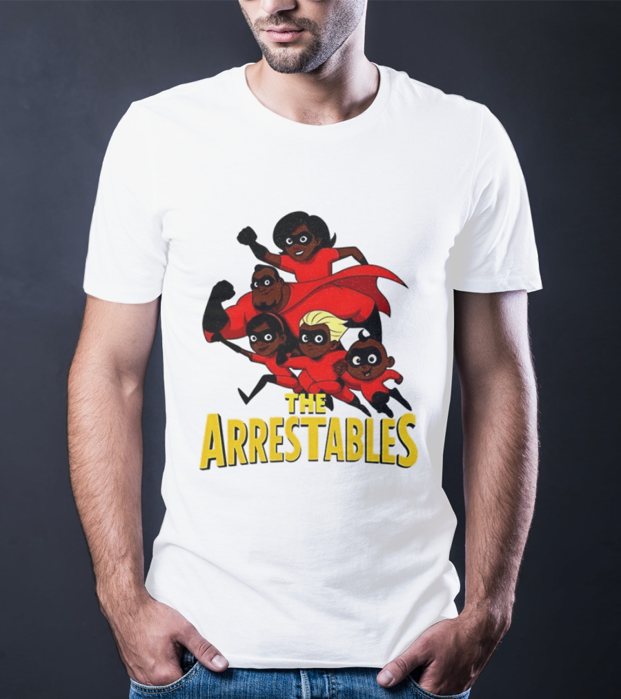 The Arrestables Superhero Family In Red Suits T-Shirt