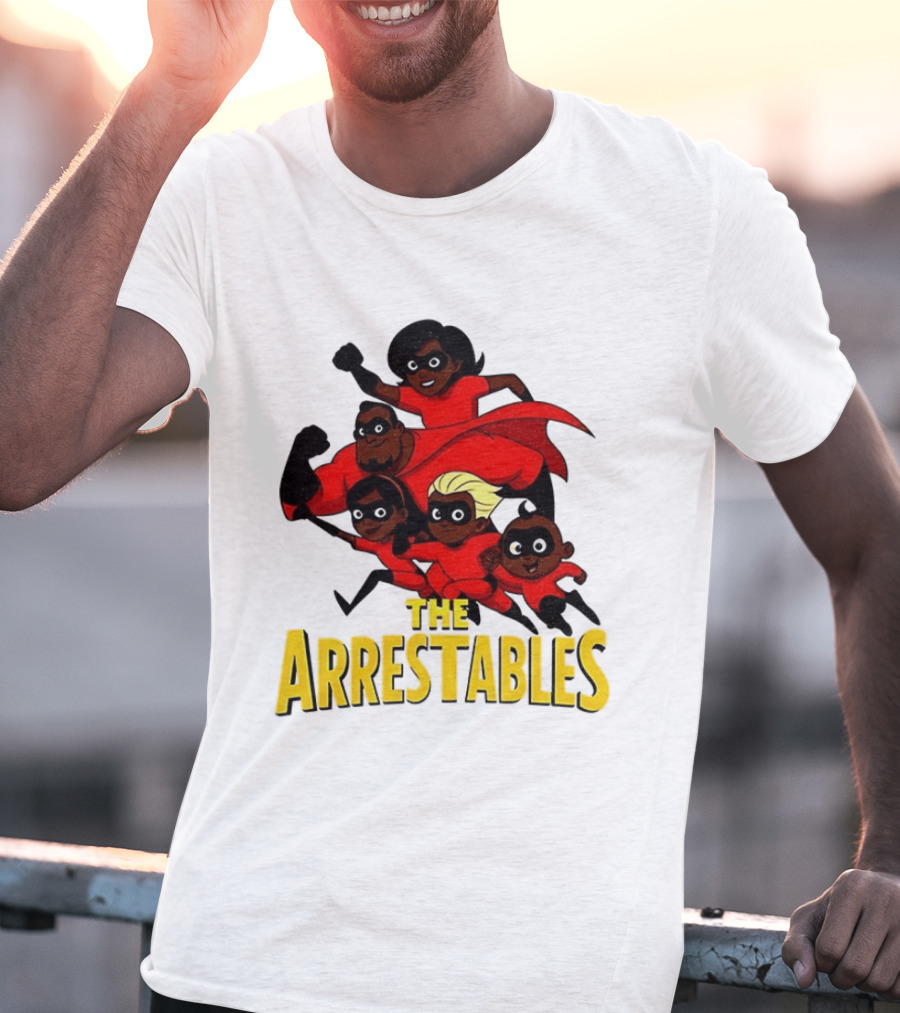 The Arrestables Superhero Family In Red Suits T-Shirt