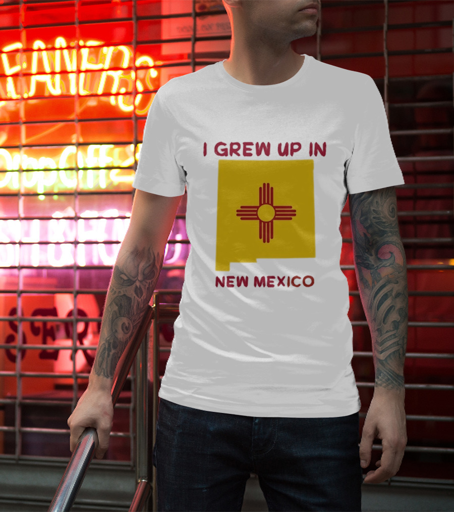 I Grew Up In New Mexico Zia Symbol Home State Pride T-Shirt