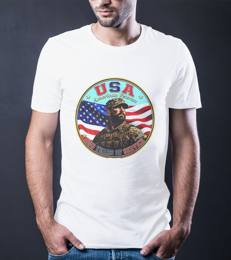 USA American Veteran 250 Years Of Service T-Shirt